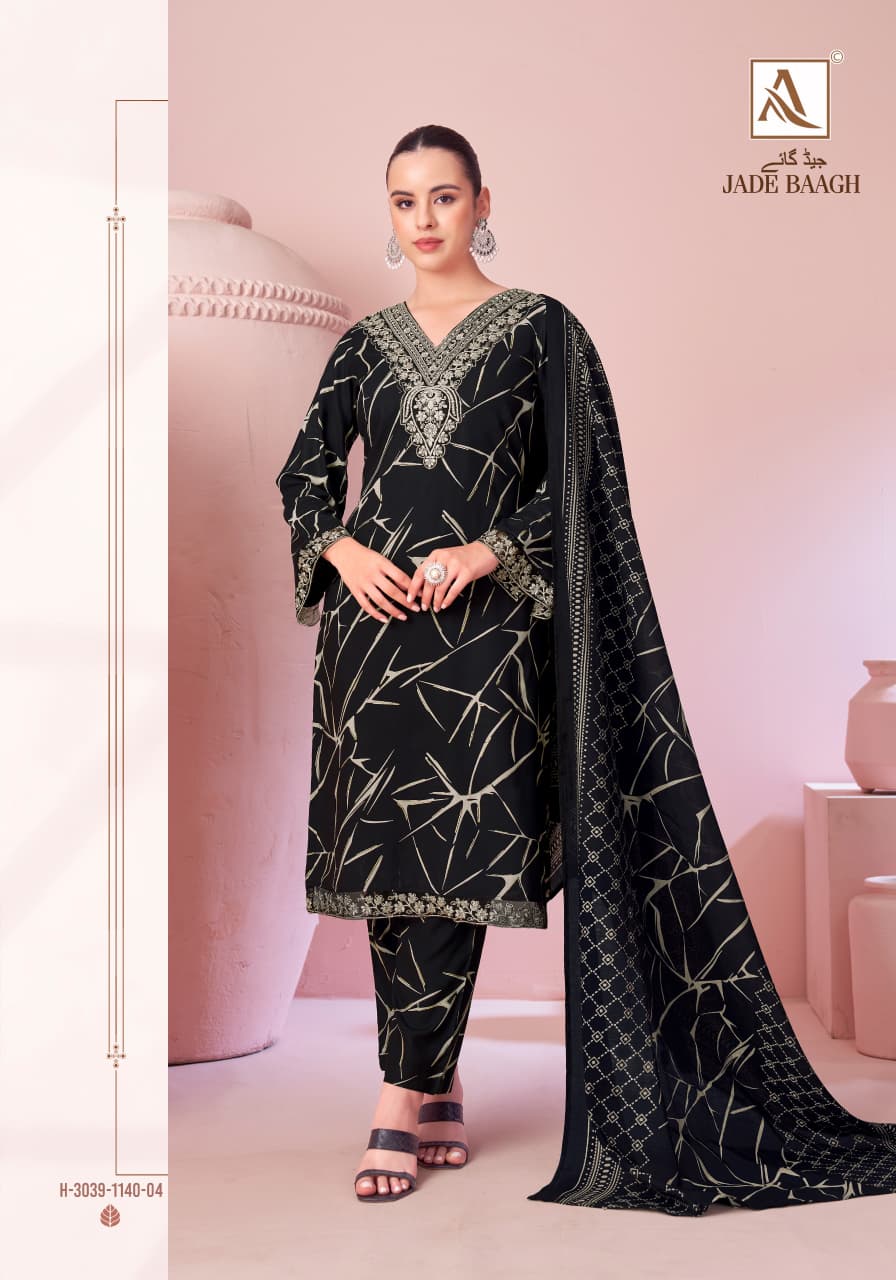 Jade Baagh Alok Viscose Reyon Karachi Salwar Suits Supplier India