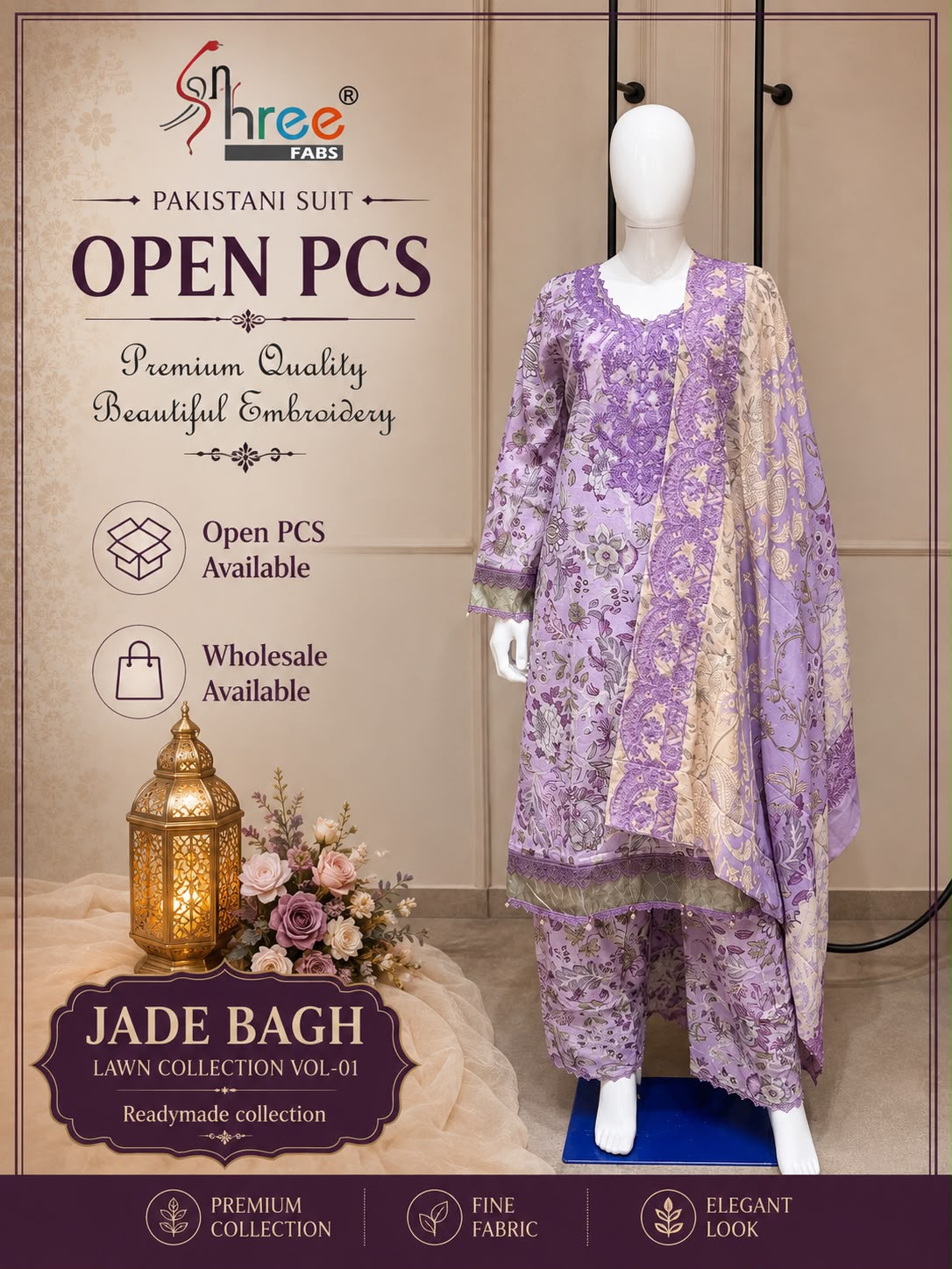 Jade Bagh Vol 1 Lawn Collection Shree Fabs Cotton Pakistani Readymade Suits Exporter India