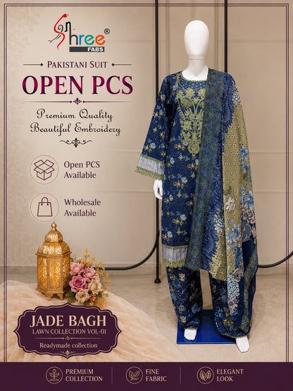 Jade Bagh Vol 1 Lawn Collection Shree Fabs Cotton Pakistani Readymade Suits Exporter India