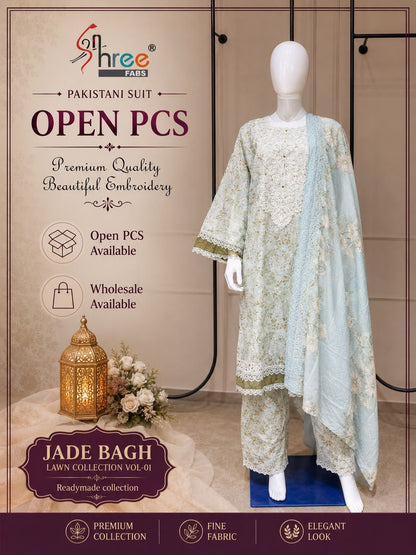 Jade Bagh Vol 1 Lawn Collection Shree Fabs Cotton Pakistani Readymade Suits Exporter India