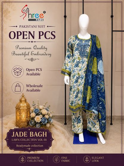 Jade Bagh Vol 1 Lawn Collection Shree Fabs Cotton Pakistani Readymade Suits Exporter India
