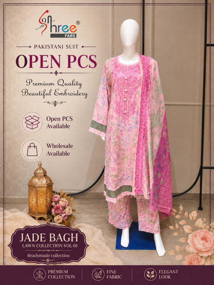 Jade Bagh Vol 1 Lawn Collection Shree Fabs Cotton Pakistani Readymade Suits Exporter India