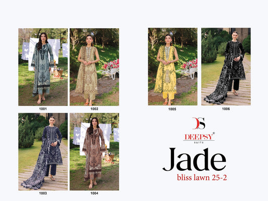 Jade Bliss Lawn 25-2 Deepsy Cotton Pakistani Patch Work Suits Supplier