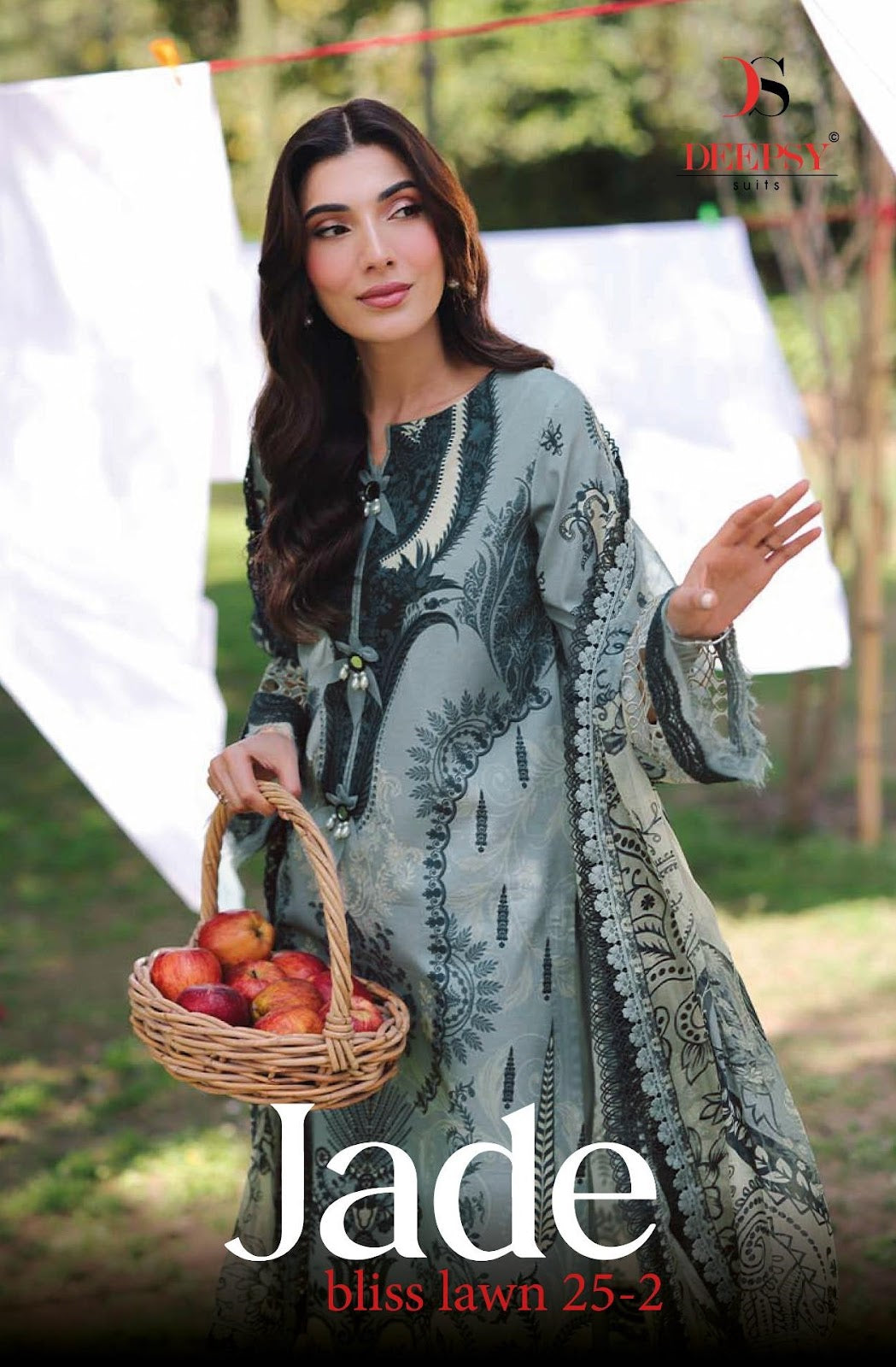 Jade Bliss Lawn 25-2 Deepsy Cotton Pakistani Patch Work Suits Supplier