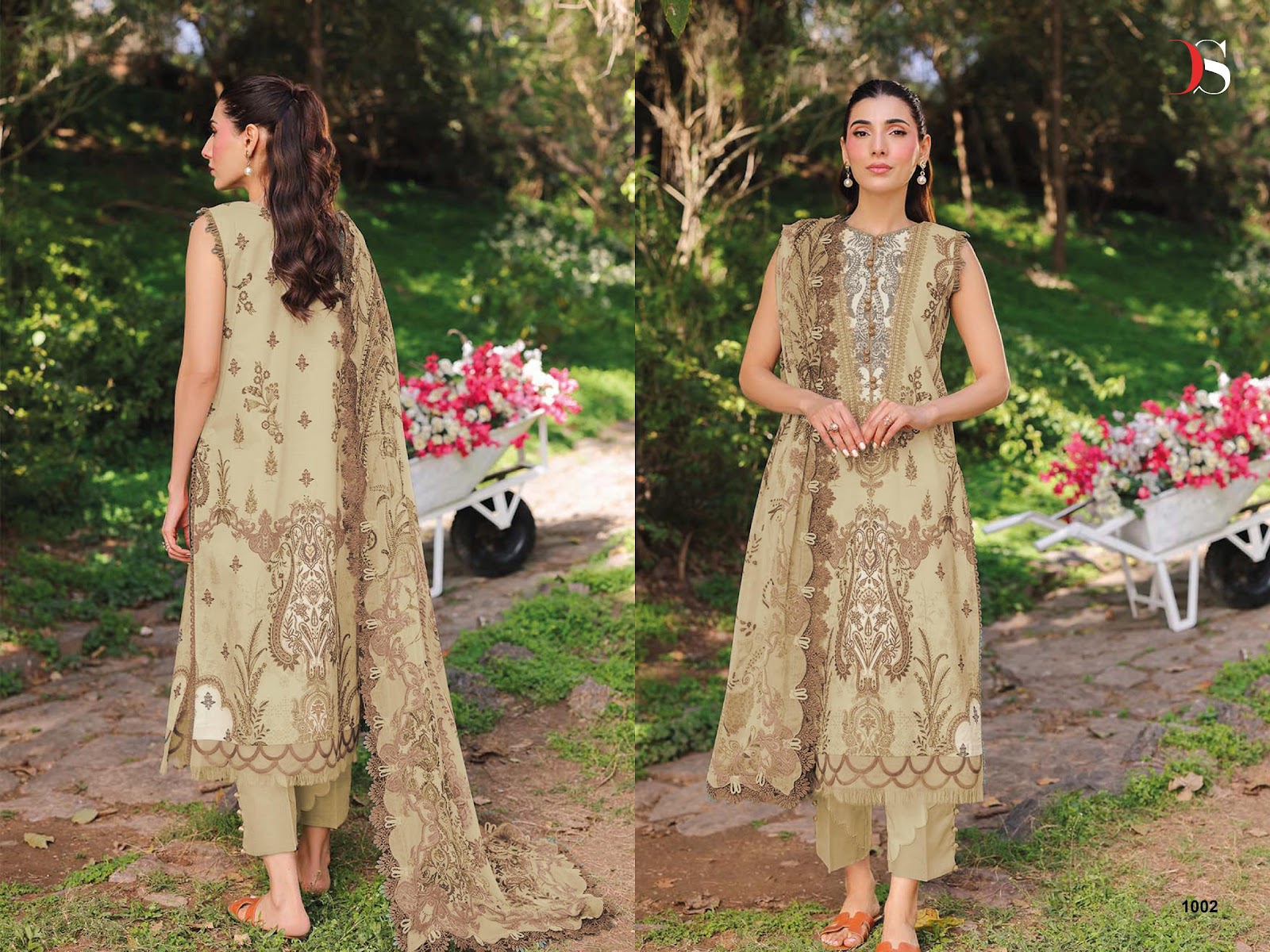Jade Bliss Lawn 25-2 Deepsy Cotton Pakistani Patch Work Suits Supplier