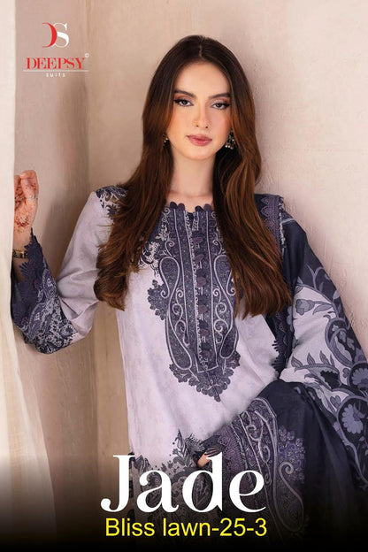 Jade Bliss Lawn 25 3 Deepsy Pure Cotton Karachi Salwar Suits Wholesaler