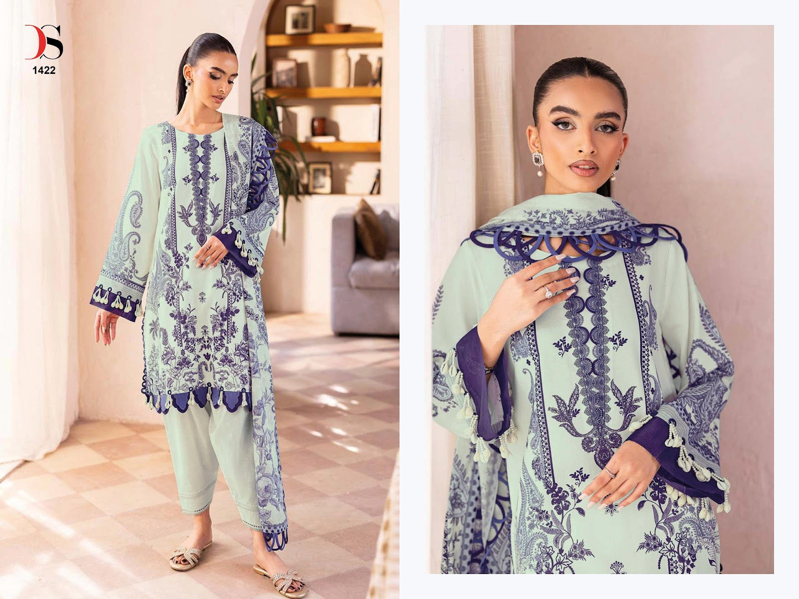 Jade Bliss Lawn 25 3 Deepsy Pure Cotton Karachi Salwar Suits Wholesaler