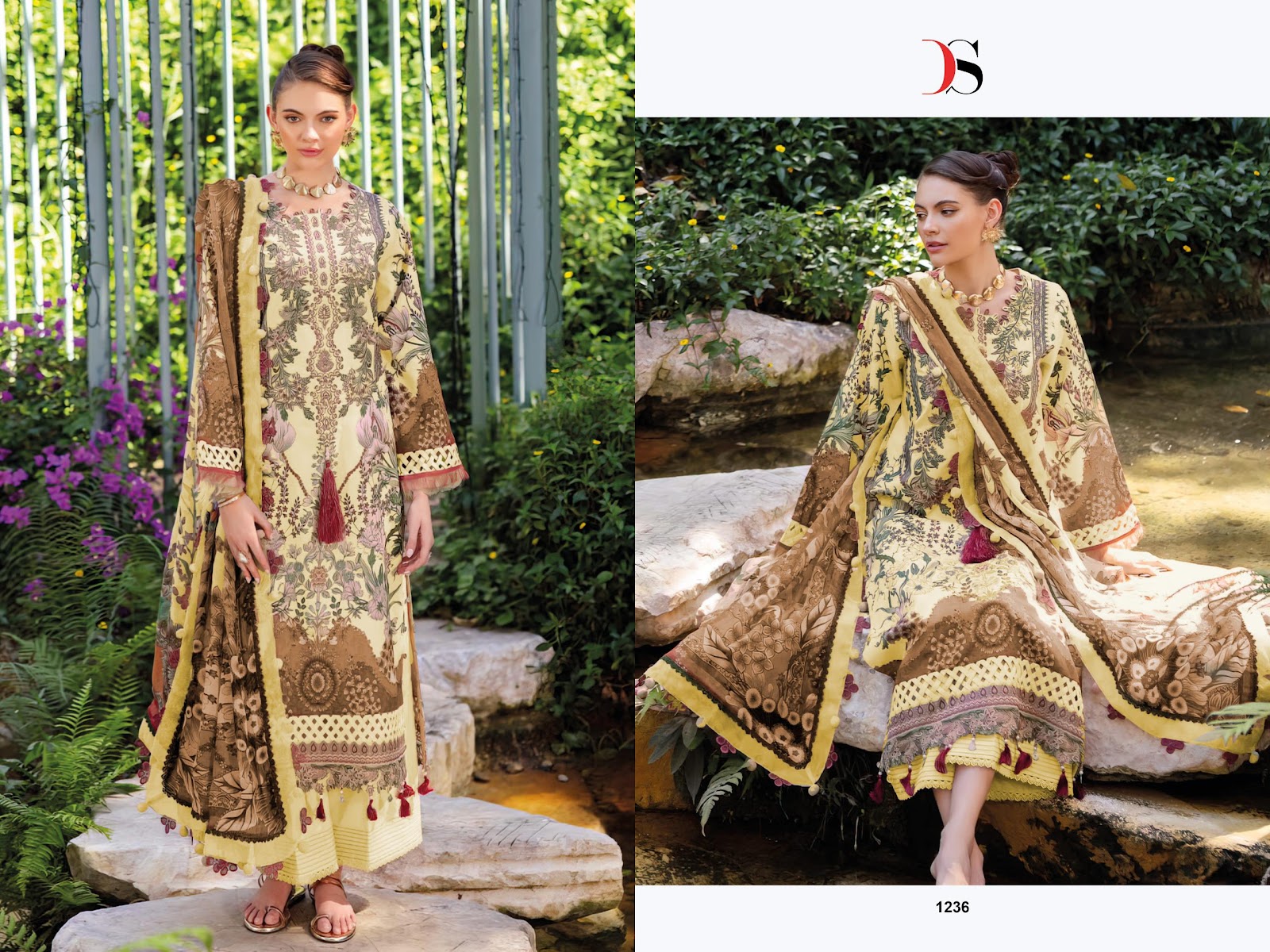 Jade Bliss Lawn 25 Deepsy Cotton Pakistani Patch Work Suits Supplier Ahmedabad