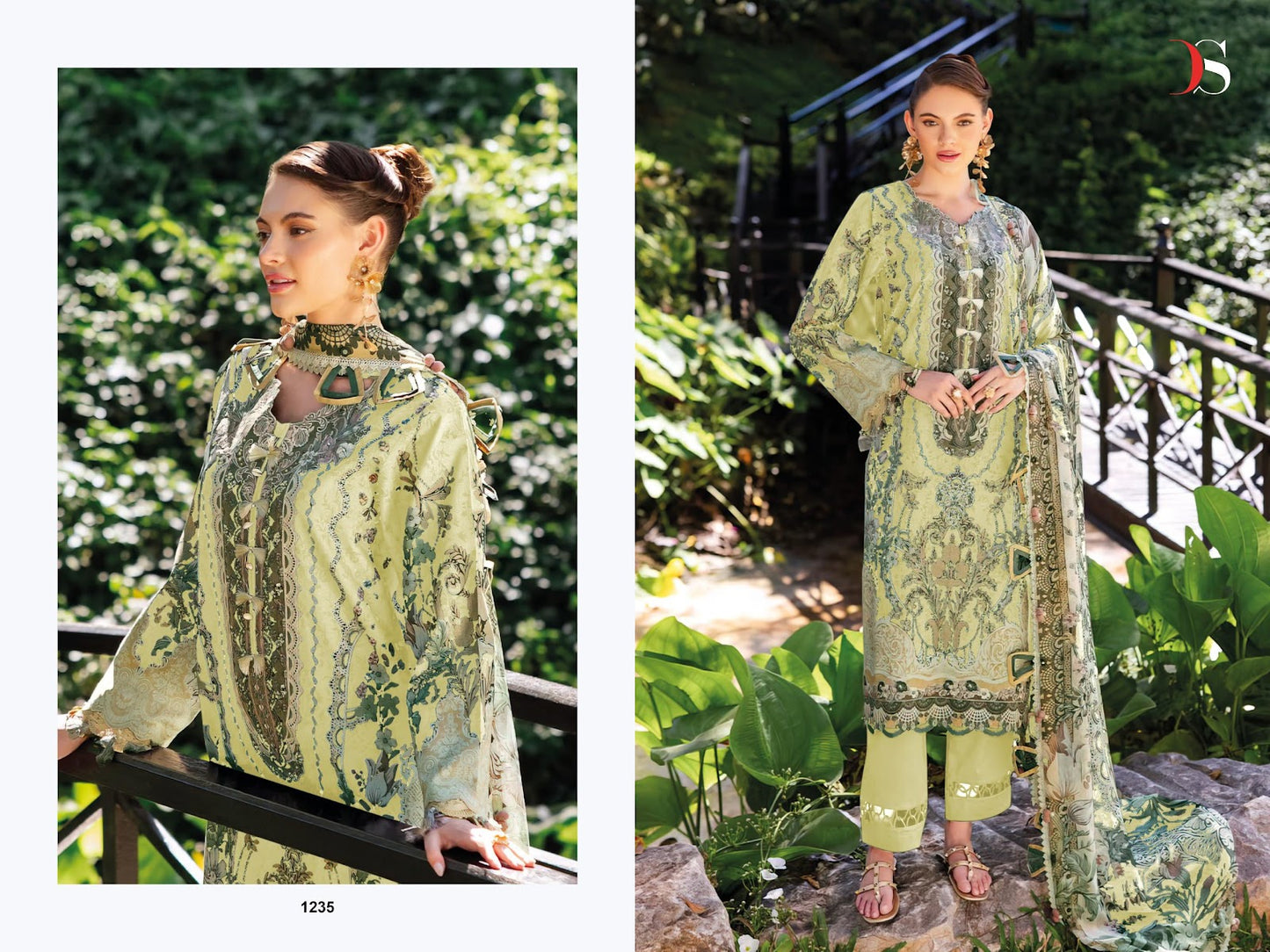 Jade Bliss Lawn 25 Deepsy Cotton Pakistani Patch Work Suits Supplier Ahmedabad