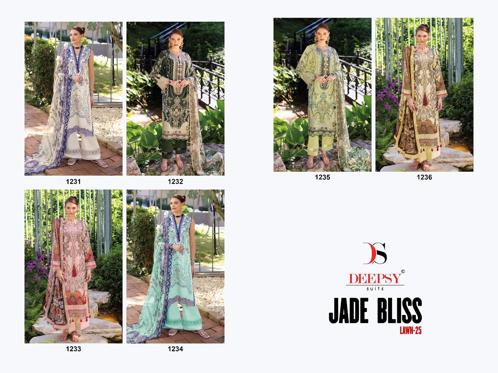 Jade Bliss Lawn 25 Deepsy Cotton Pakistani Patch Work Suits Supplier Ahmedabad