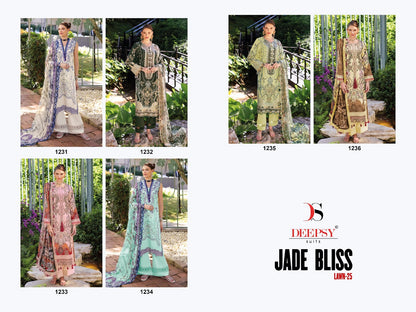 Jade Bliss Lawn 25 Deepsy Cotton Pakistani Patch Work Suits Supplier Ahmedabad