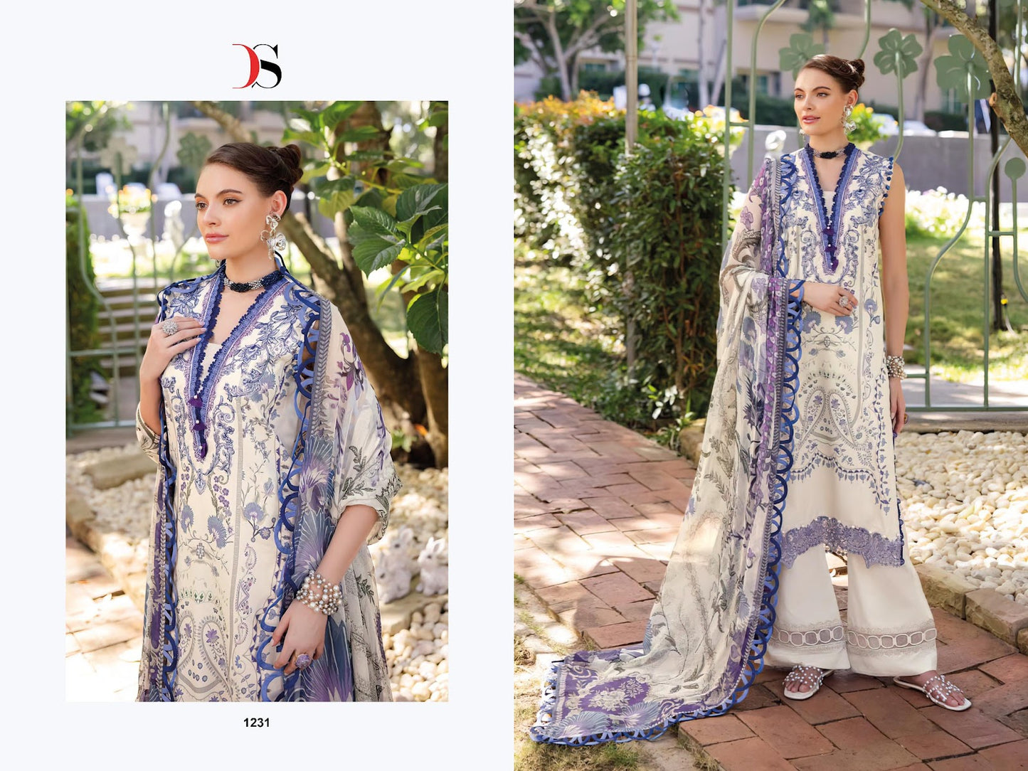 Jade Bliss Lawn 25 Deepsy Cotton Pakistani Patch Work Suits Supplier Ahmedabad