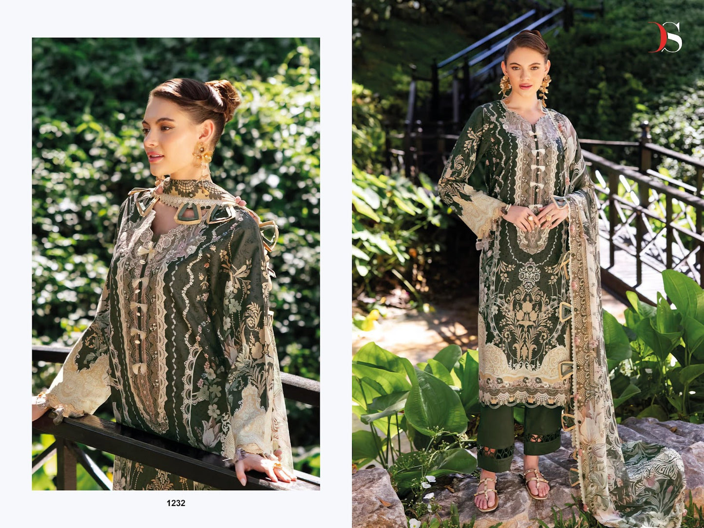Jade Bliss Lawn 25 Deepsy Cotton Pakistani Patch Work Suits Supplier Ahmedabad