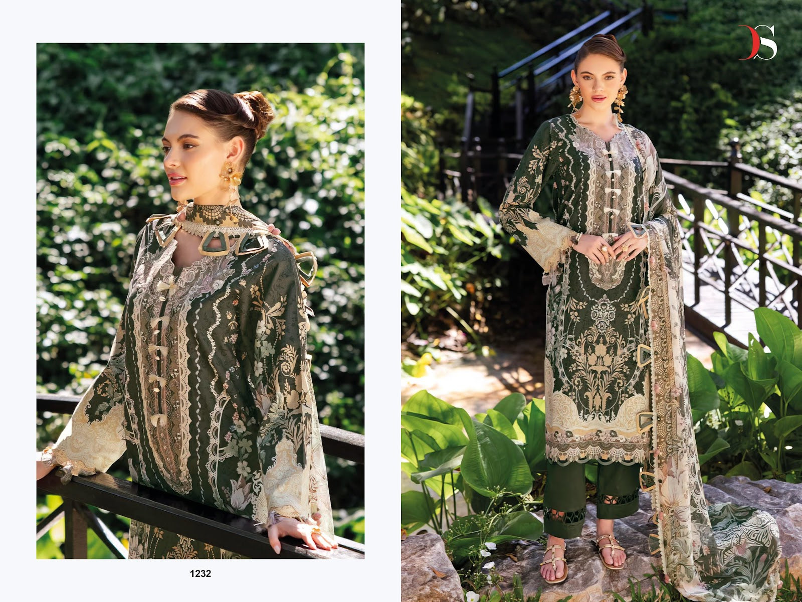 Jade Bliss Lawn 25 Deepsy Cotton Pakistani Patch Work Suits Supplier Ahmedabad