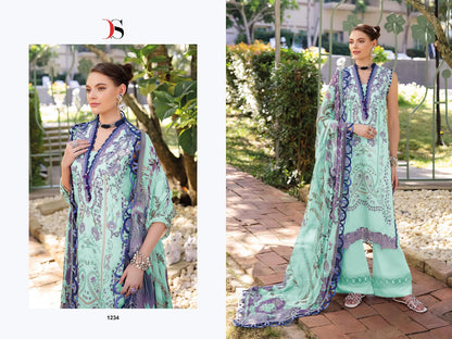 Jade Bliss Lawn 25 Deepsy Cotton Pakistani Patch Work Suits Supplier Ahmedabad
