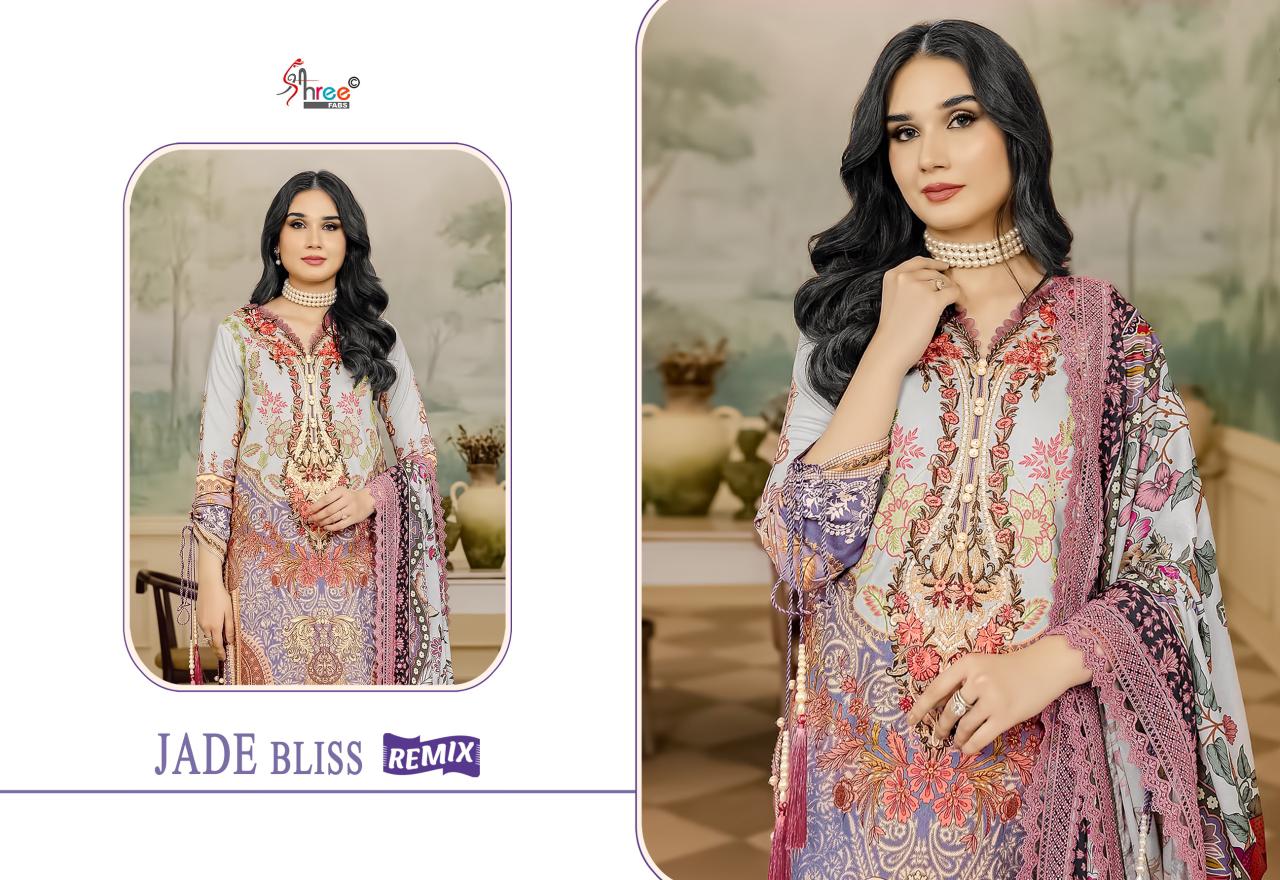 Jade Bliss Remix Shree Fabs Cotton Pakistani Patch Work Suits Wholesaler