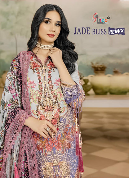 Jade Bliss Remix Shree Fabs Cotton Pakistani Patch Work Suits Wholesaler