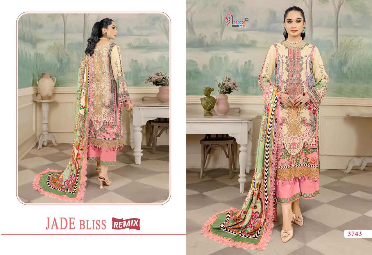 Jade Bliss Remix Shree Fabs Cotton Pakistani Patch Work Suits Wholesaler