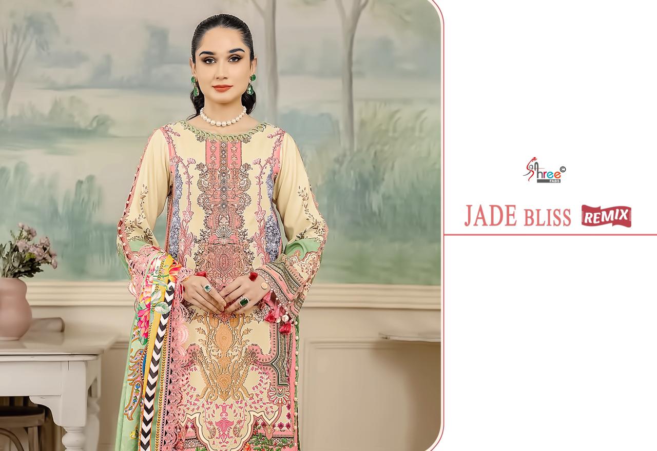 Jade Bliss Remix Shree Fabs Cotton Pakistani Patch Work Suits Wholesaler