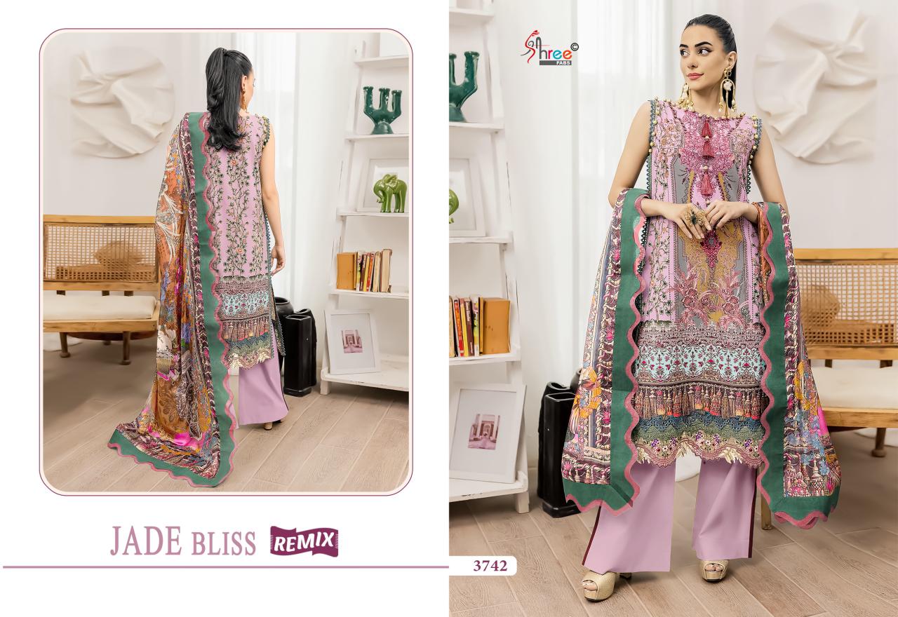 Jade Bliss Remix Shree Fabs Cotton Pakistani Patch Work Suits Wholesaler