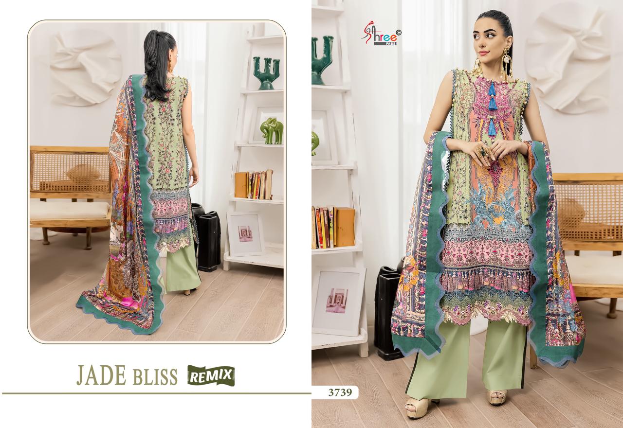 Jade Bliss Remix Shree Fabs Cotton Pakistani Patch Work Suits Wholesaler