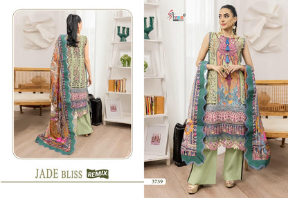 Jade Bliss Remix Shree Fabs Cotton Pakistani Patch Work Suits Wholesaler