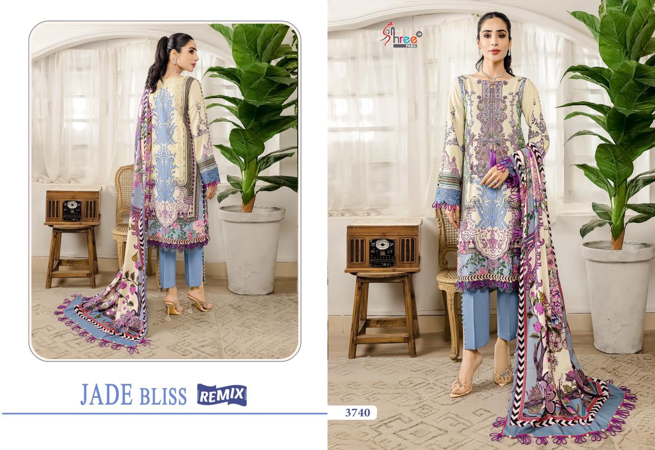 Jade Bliss Remix Shree Fabs Cotton Pakistani Patch Work Suits Wholesaler