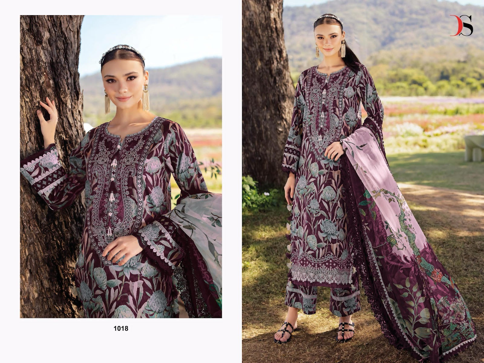 Jade Flora 25-2 Deepsy Cotton Pakistani Patch Work Suits Wholesaler Gujarat
