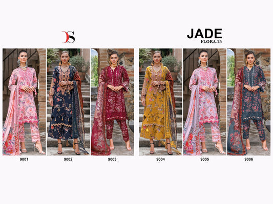 Jade Flora 25 Rayon Collection Deepsy Pakistani Patch Work Suits Wholesaler