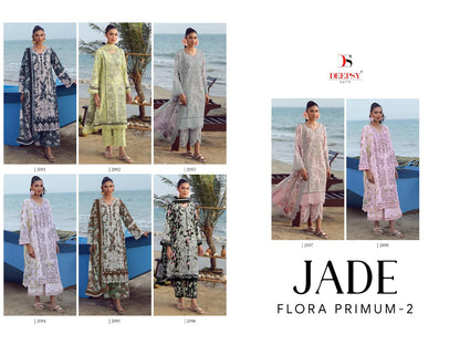 Jade Flora Premium 2 Deepsy Cotton Pakistani Patch Work Suits Wholesale