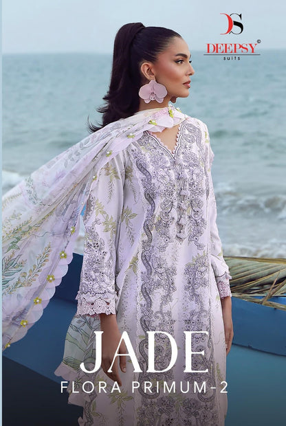 Jade Flora Premium 2 Deepsy Cotton Pakistani Patch Work Suits Wholesale