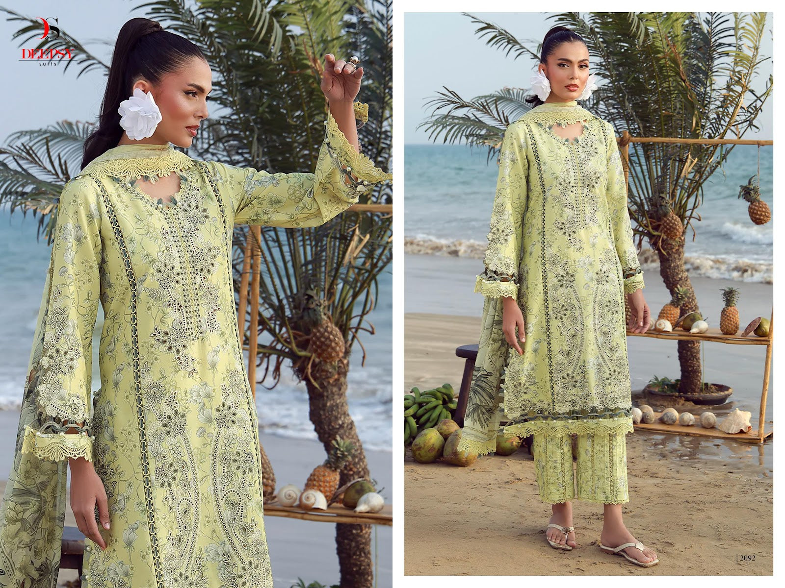 Jade Flora Premium 2 Deepsy Cotton Pakistani Patch Work Suits Wholesale
