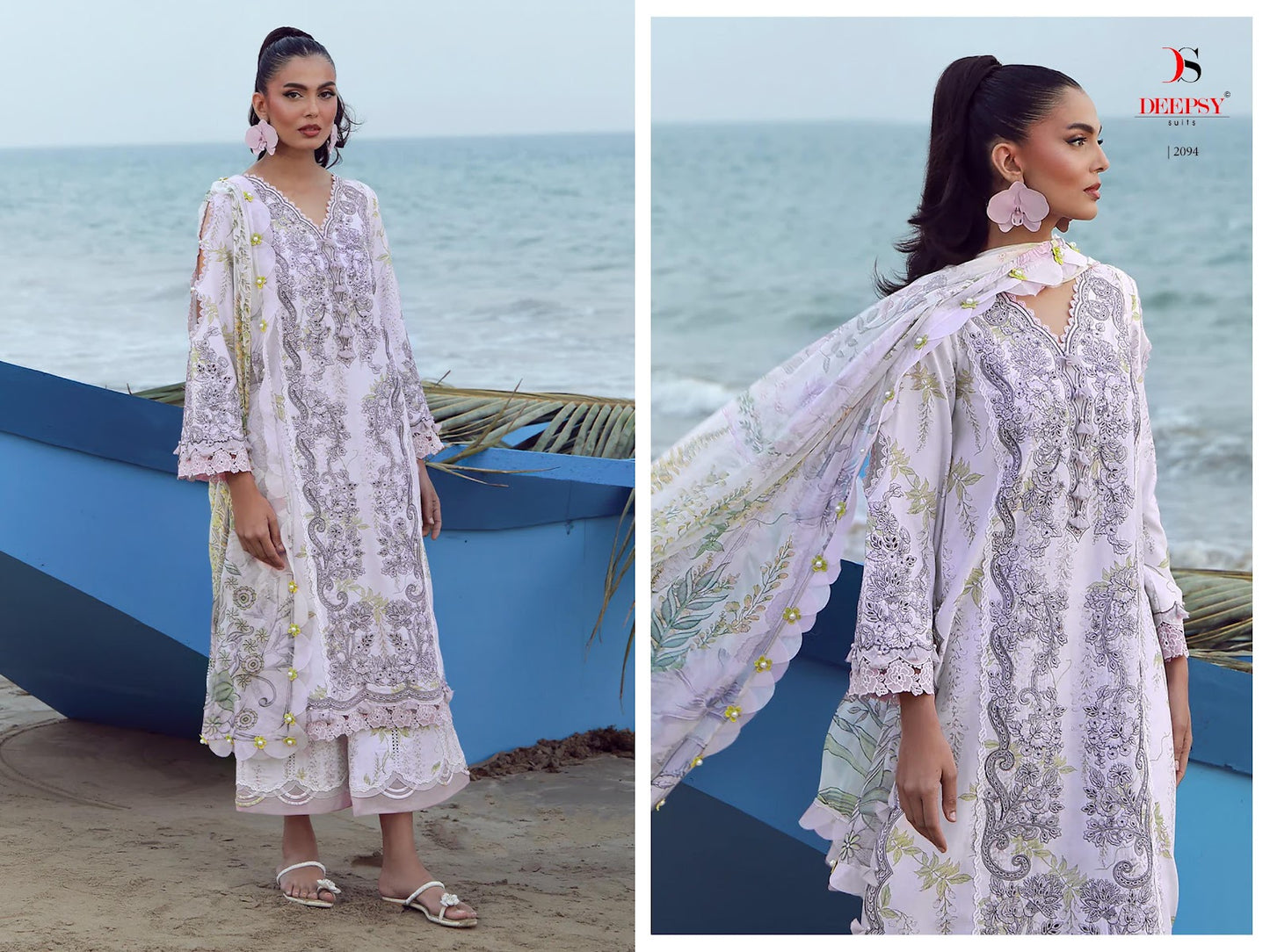 Jade Flora Premium 2 Deepsy Cotton Pakistani Patch Work Suits Wholesale