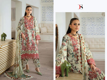 Jade Flora Premium Deepsy Cotton Pakistani Patch Work Suits Exporter India
