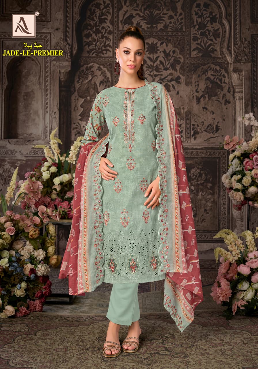 Jade Le Premier Alok Cambric Cotton Karachi Salwar Suits Supplier Ahmedabad