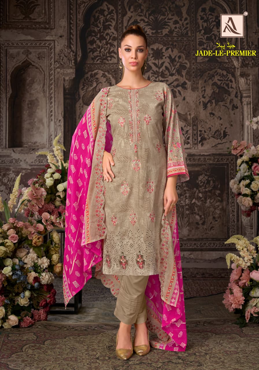 Jade Le Premier Alok Cambric Cotton Karachi Salwar Suits Supplier Ahmedabad