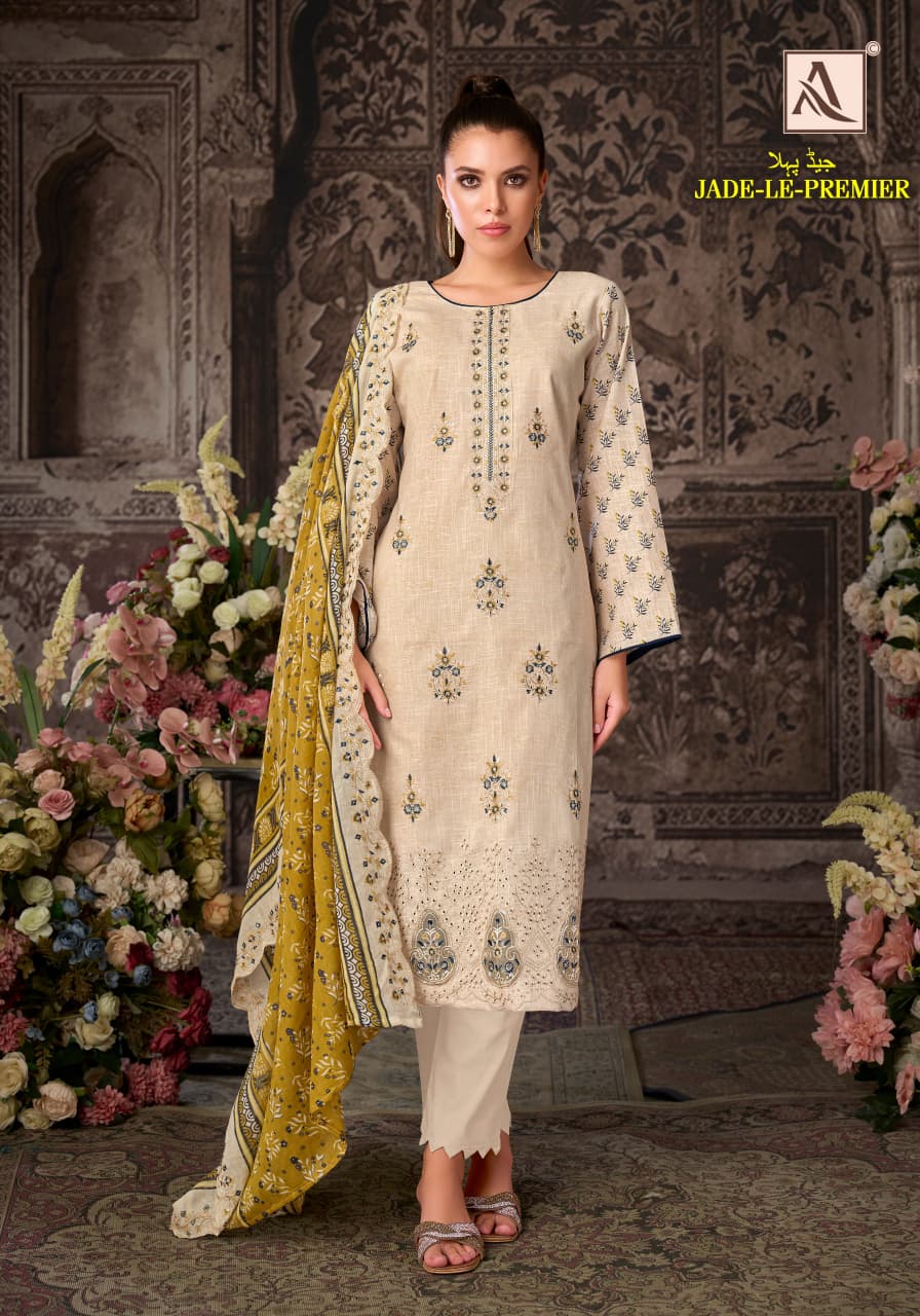 Jade Le Premier Alok Cambric Cotton Karachi Salwar Suits Supplier Ahmedabad