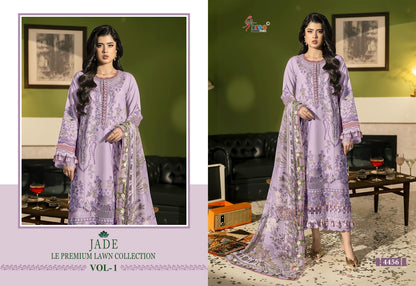 Jade Le Vol 1 Premium Lawn Collection Shree Fabs Cotton Pakistani Salwar Suits Manufacturer Gujarat