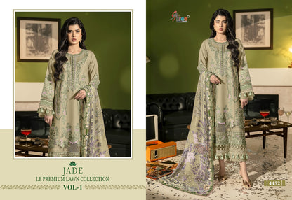 Jade Le Vol 1 Premium Lawn Collection Shree Fabs Cotton Pakistani Salwar Suits Manufacturer Gujarat