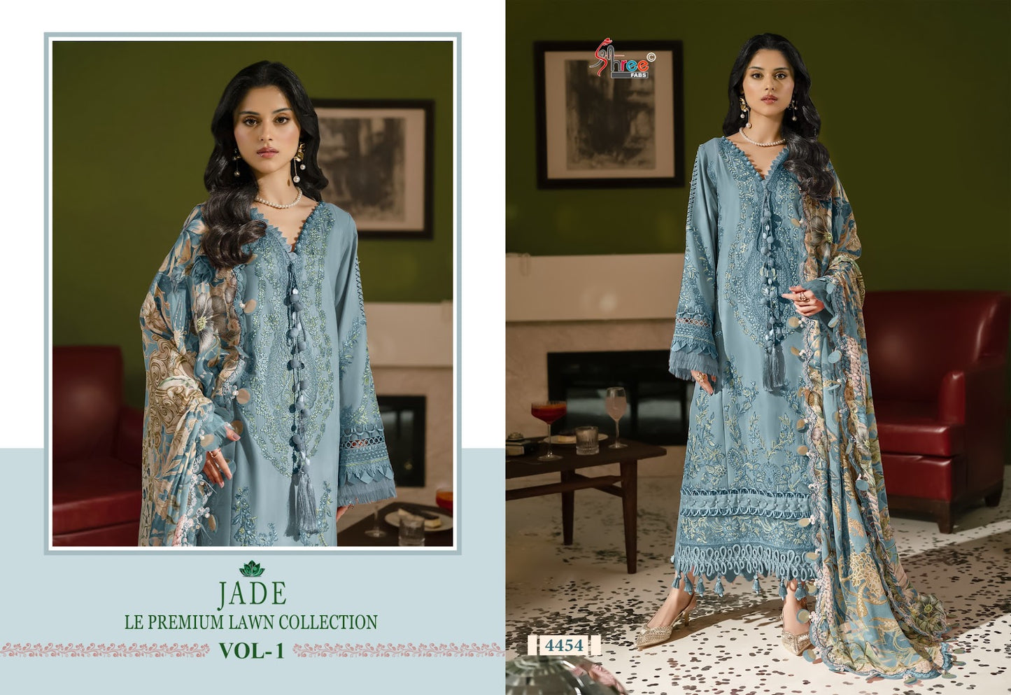 Jade Le Vol 1 Premium Lawn Collection Shree Fabs Cotton Pakistani Salwar Suits Manufacturer Gujarat