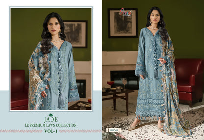 Jade Le Vol 1 Premium Lawn Collection Shree Fabs Cotton Pakistani Salwar Suits Manufacturer Gujarat