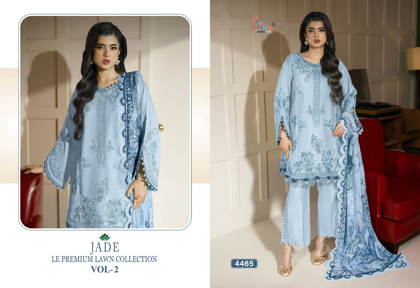 Jade Le Vol 2 Premium Lawn Collection Shree Fabs Cotton Pakistani Salwar Suits Exporter India