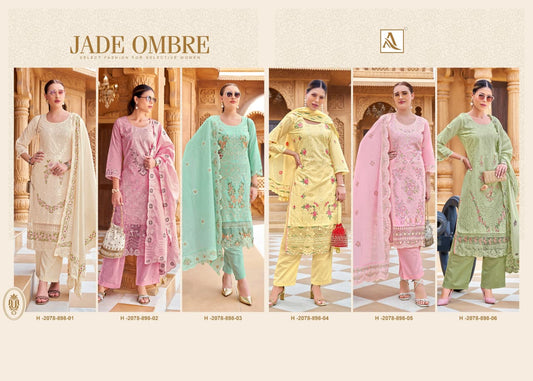 Jade Ombre Alok Cambric Karachi Salwar Suits Supplier India