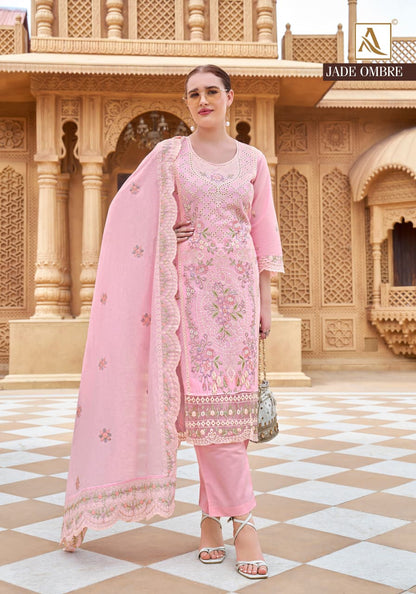 Jade Ombre Alok Cambric Karachi Salwar Suits Supplier India