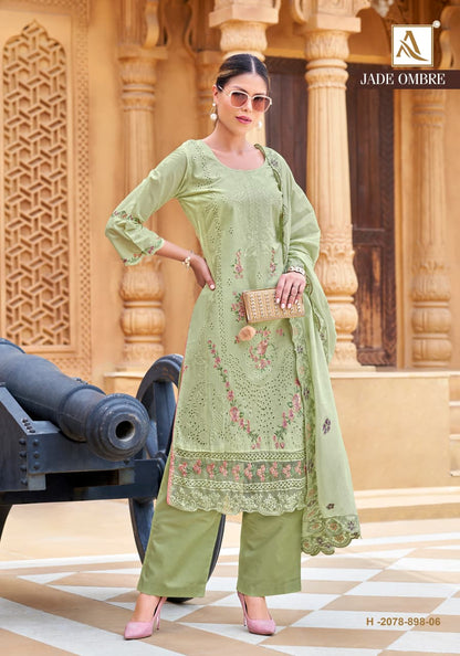 Jade Ombre Alok Cambric Karachi Salwar Suits Supplier India