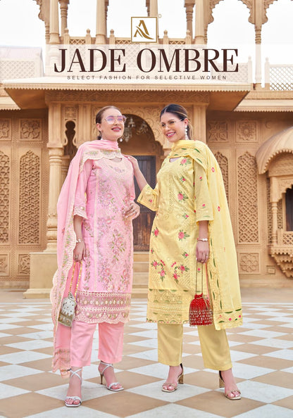 Jade Ombre Alok Cambric Karachi Salwar Suits Supplier India