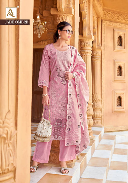 Jade Ombre Alok Cambric Karachi Salwar Suits Supplier India
