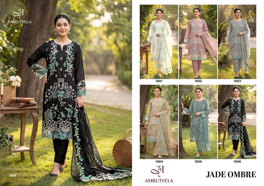 Jade Ombre Amrutvela Lawn Karachi Salwar Suits Wholesaler