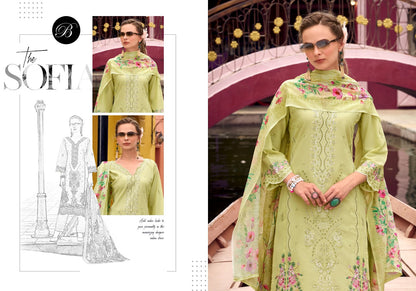Jade Ombre Belliza Designer Studio Cotton Lawn Karachi Salwar Suits Exporter India