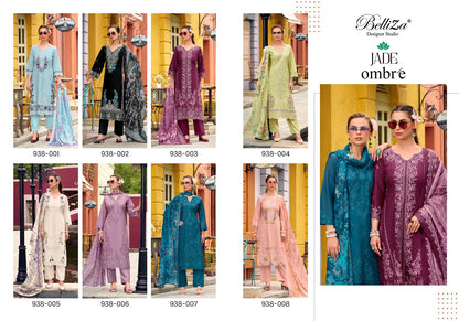 Jade Ombre Belliza Designer Studio Cotton Lawn Karachi Salwar Suits Exporter India